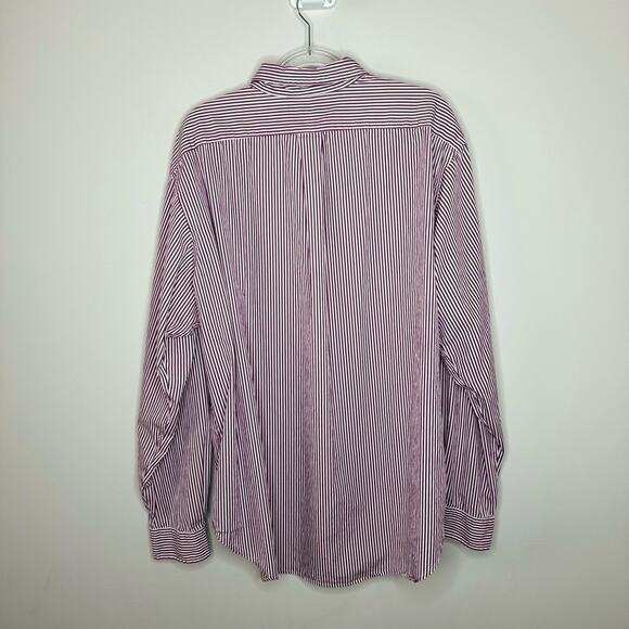 Ralph Lauren Men's XXL Classic Purple/White Stripe Long Sleeve Button Down Shirt - Picture 4 of 5